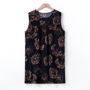 Summer New Fashion Thin Dress Women's Breathable Wide Shoulder Strap Casual Home Wear Casual Loose Plaid Nightdress