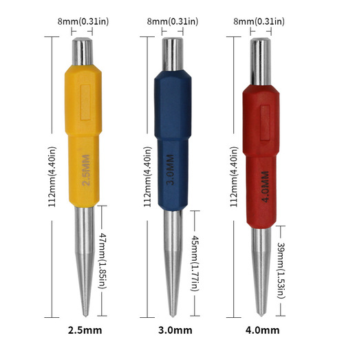 Three-piece set of sample punch, center punch, positioning punch, cylindrical punch with high hardness, fitter drilling and punching pin, ejection punch