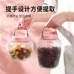 家庭用食品密封缶ガラス貯蔵缶マリネ缶キムチつぼ漬け物貯蔵物透明蓋付き手提げ