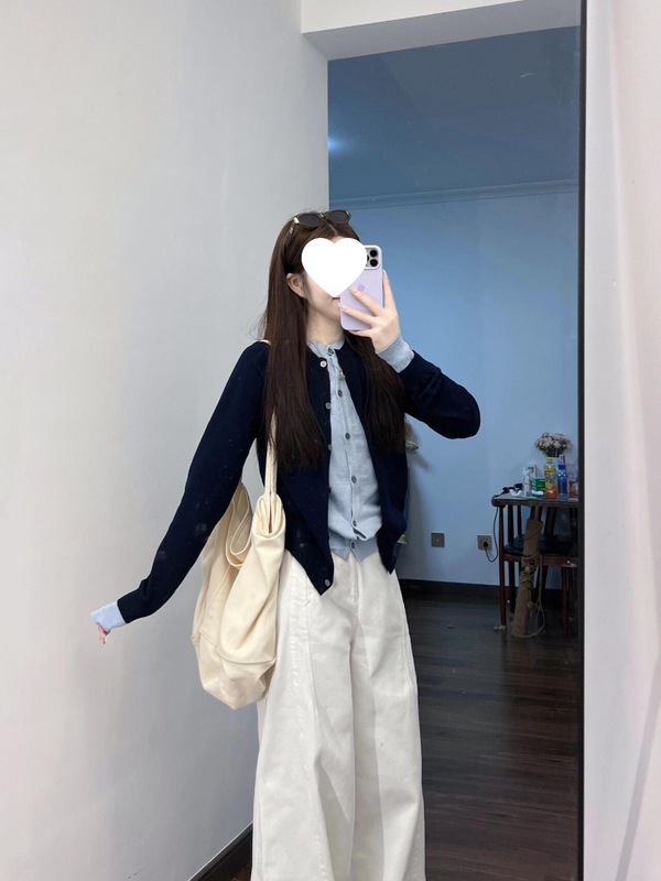 韩系撞色假两件针织开衫女早秋设计感毛衣外套秋冬时尚高级感上衣|undefined