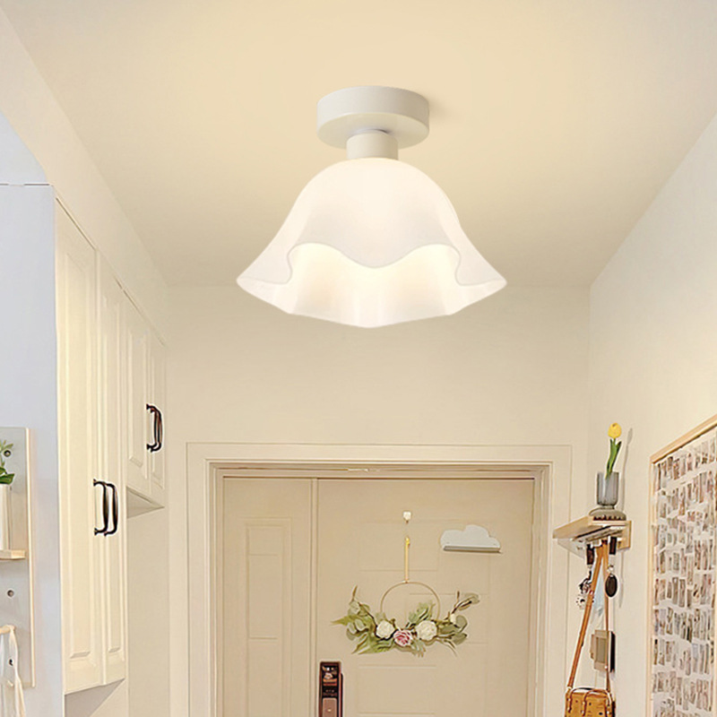 Crema de estilo araña de luz del pasillo luz del Pasillo moderno minimalista balcón lámpara flor escaleras guardarropa Luz de Entrada
