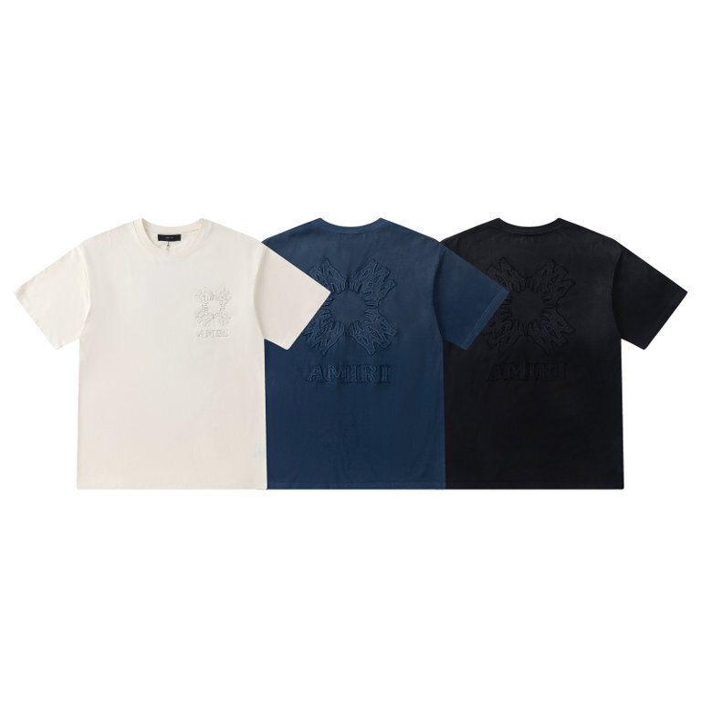 2026 Spring/Summer New Ami T-Shirt with Embroidered Text and Logo on the Back, Unisex Short-Sleeve, Wholesale Available