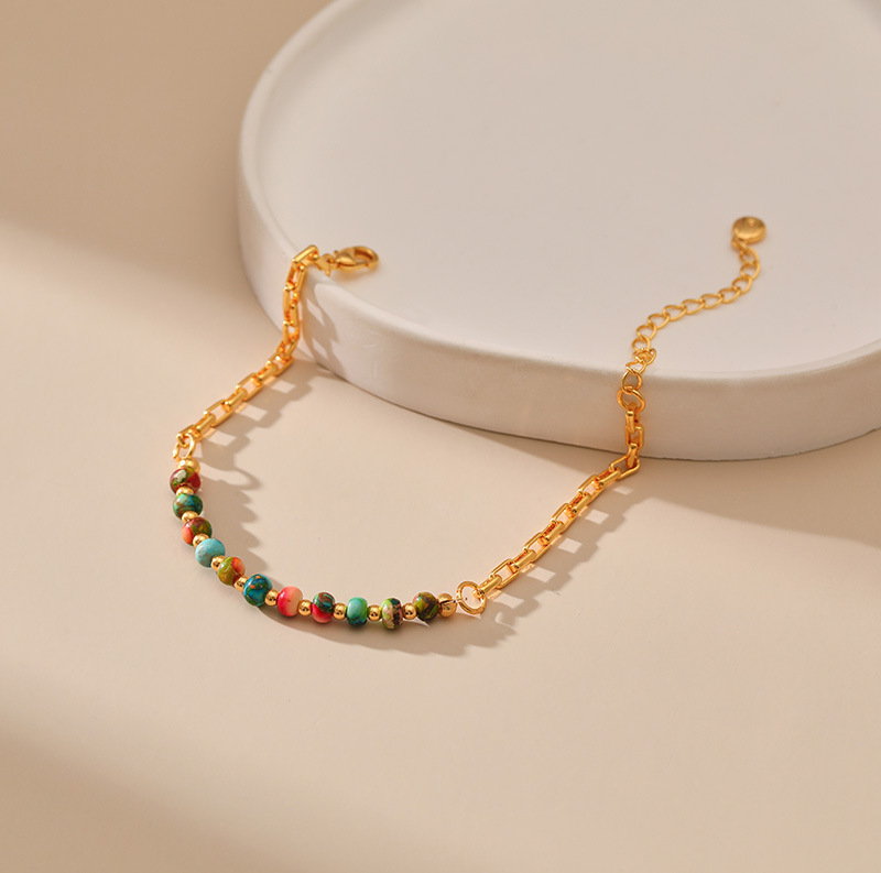 Bracelets Classification Daily Occasion Copper Material Retro Geometric Colorful Copper Plating Beads Bracelets