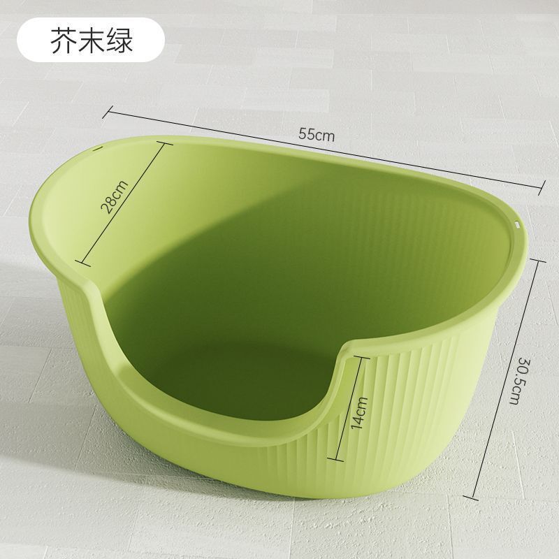 加厚猫砂盆超大号正方形防外溅半封闭式屎盆防带砂特大加高猫厕所|undefined