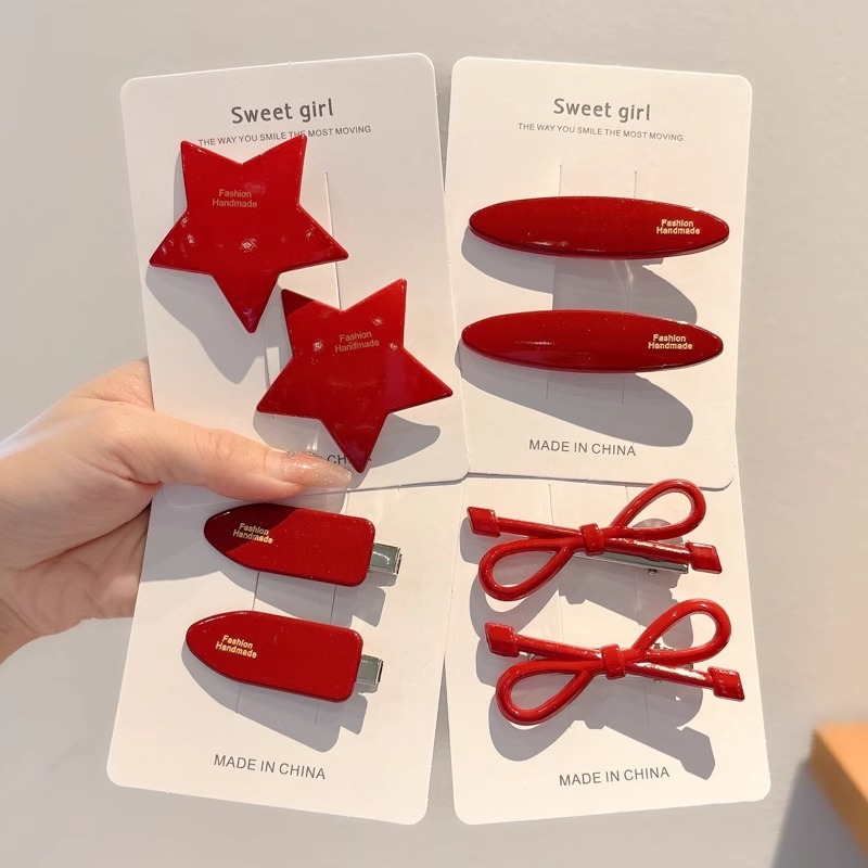 Ancoras estereoscópicas clip de cabello de arco de sangrana para niñas clip de nariz de pato clip lateral clip de cabello fruncado clip de cabello tocado