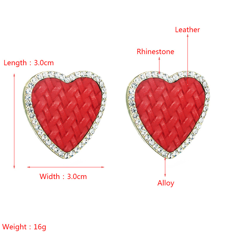 European And American Fashion & Trend New Product Creative Simple Love Heart-shaped Alloy Rhinestone Earrings Female All-matching Graceful Korean Earrings display picture 1