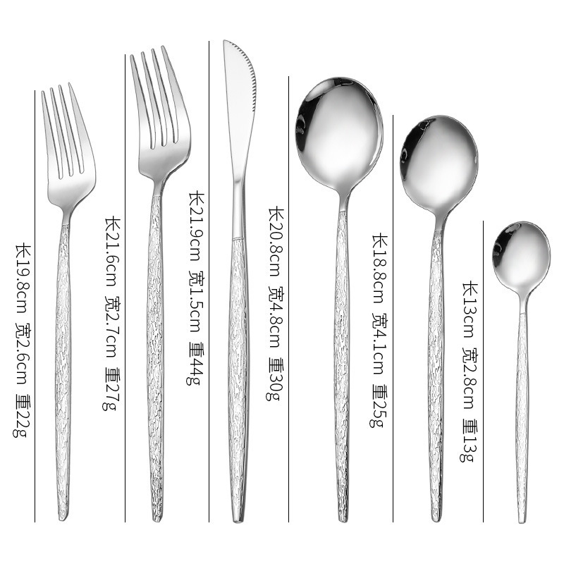 高級感のあるポルトガル製食器、ホテル向けステンレス製洋食ステーキナイフ、デザートスプーン、フォーク|undefined