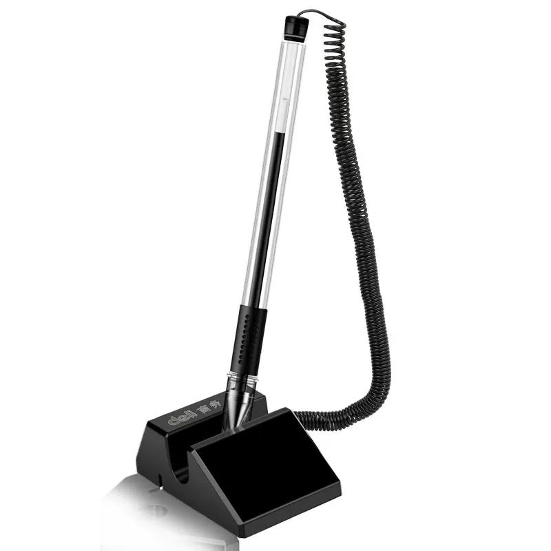 得力6791台笔商务办公签字笔黑色中性笔银行柜台笔签字笔办公批发