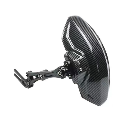 Universal Accessory Adjustable Rear Shield | Motorcycle Fender - black-die-cast-bracket-carbon-fiber-texture-universal-bracket