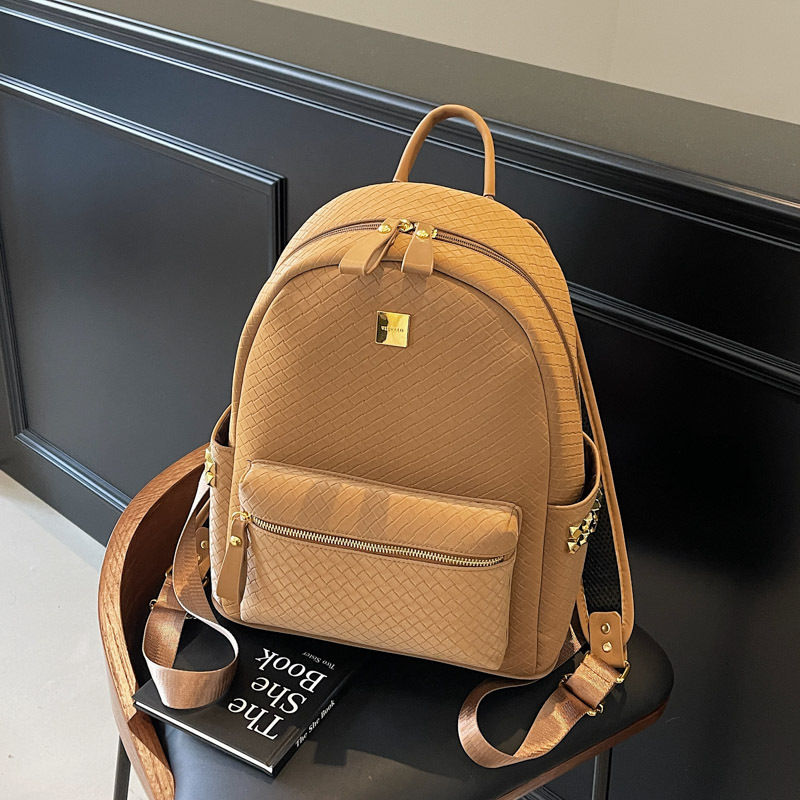 Casual estilo coreano mochila universitaria simple moda tejida mochila de mujer 2025 nueva gran capacidad mochila de mujer