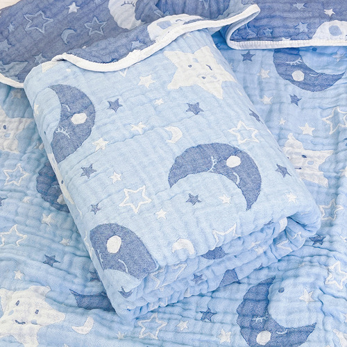 Bamboo cotton gauze jelly blanket baby bath towel bamboo fiber cartoon jacquard infant cover blanket air conditioning blanket soft and wrinkled