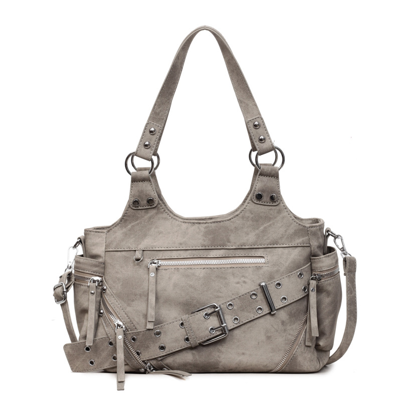Sweet & Cool Spicy Girl Style Underarm Bag For Women 2025 New Motorbike Style Dumpling Bag Autumn Winter Retro Shoulder Crossbody Bag - Thumbnail 6