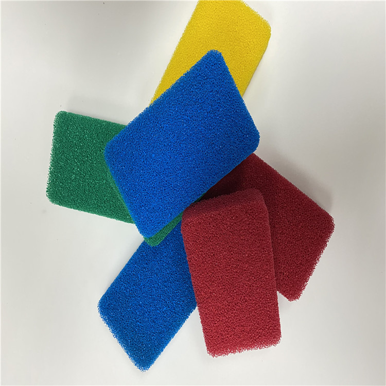 供应硅胶洗碗海绵 过滤棉活性碳纤维过滤棉 泡水变大温感海绵