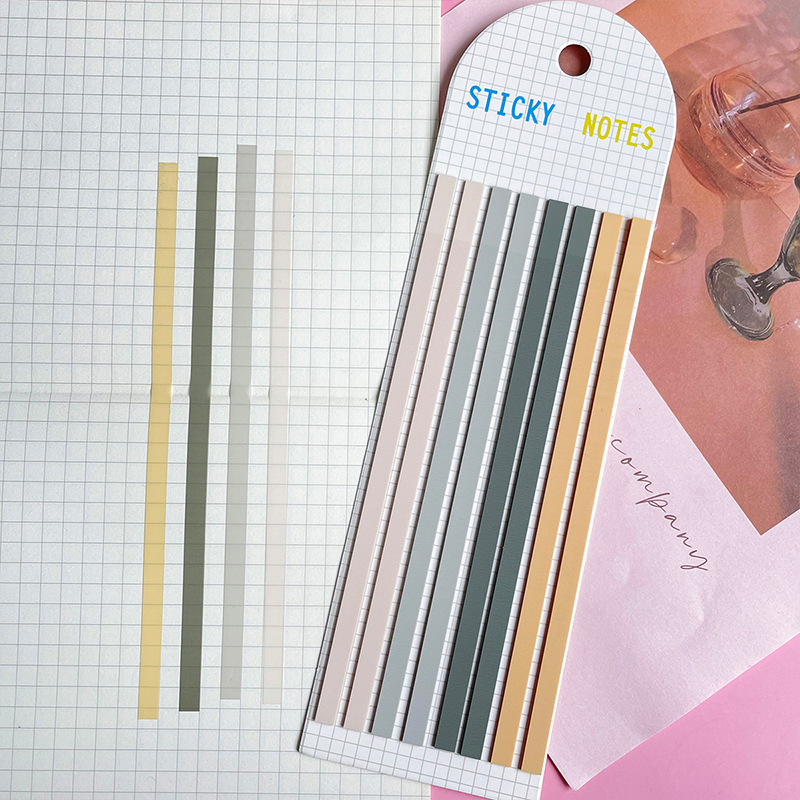 Colorido y estrecho índice de etiqueta de punta de estudiante etiqueta transparente etiqueta multicolor fluorescente