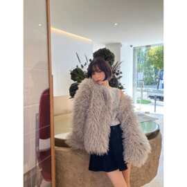 现 2025冬季新款韩国设计师overd*eflair保暖泰迪熊毛绒外套