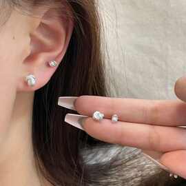 2025年个性如意结耳钉免耳堵螺旋耳骨钉女小众精致个性简约耳饰女