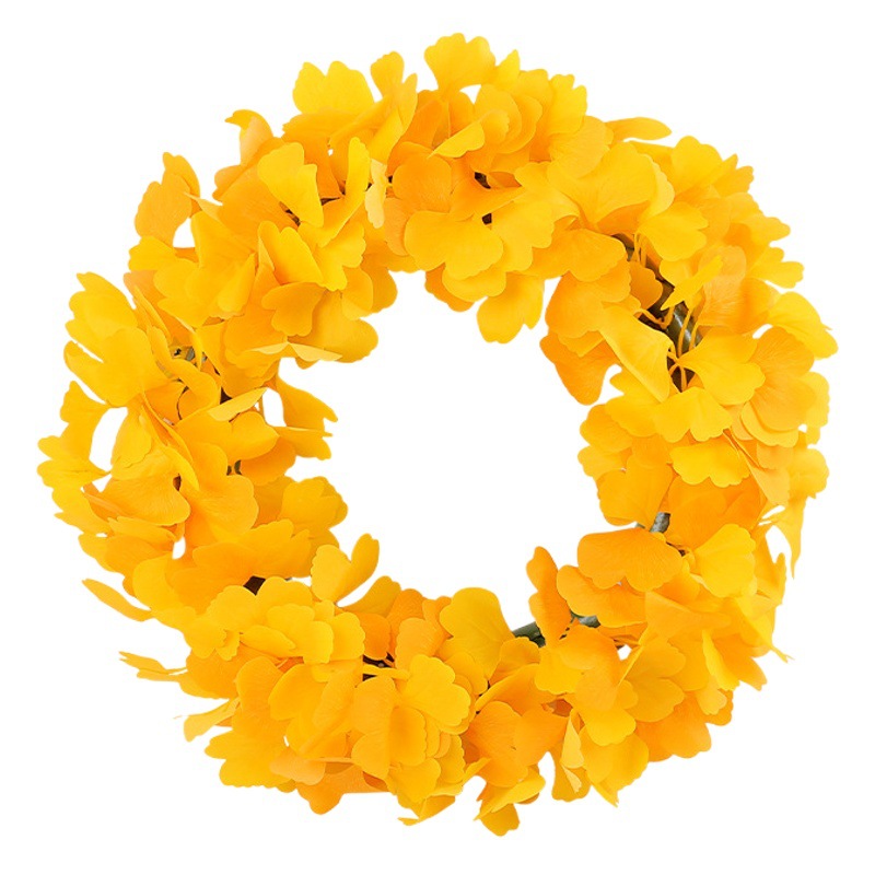 2024 Acción de Gracias simulación ginkgo hoja guirnalda Amazon otoño guirnalda decorativa hogar sala de estar puerta colgante al por mayor