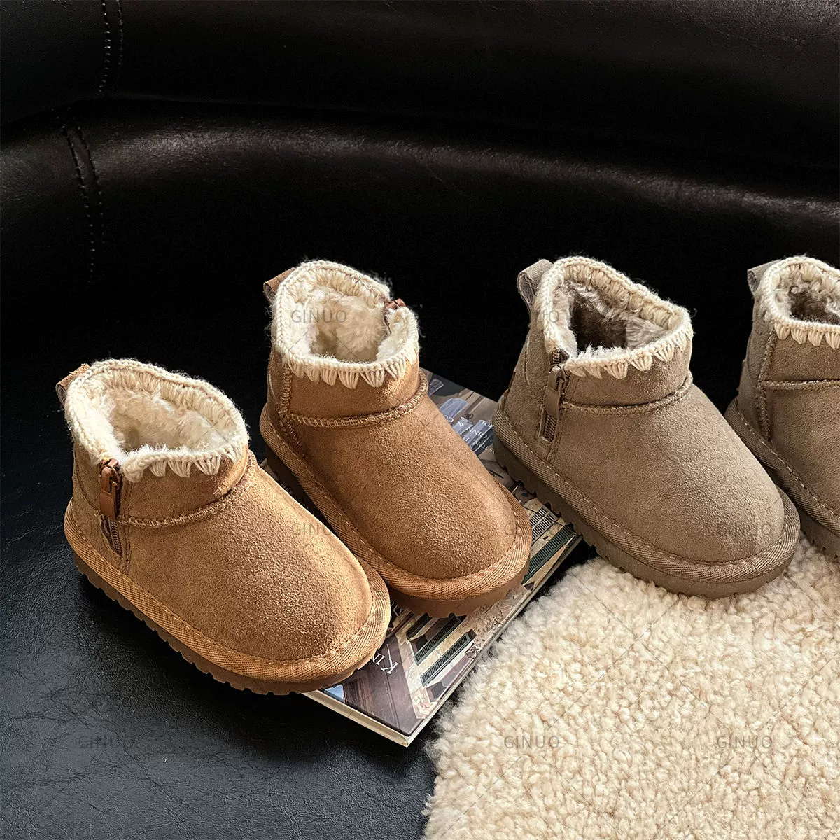 Теплые детские зимние ботинки, низкие сапоги