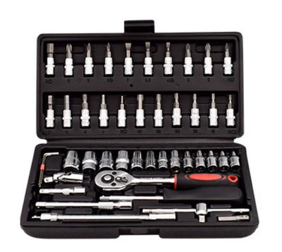 46-piece socket wrench set Mühərrik tənzimləmə alətləri - 46-piece-sleeve-black