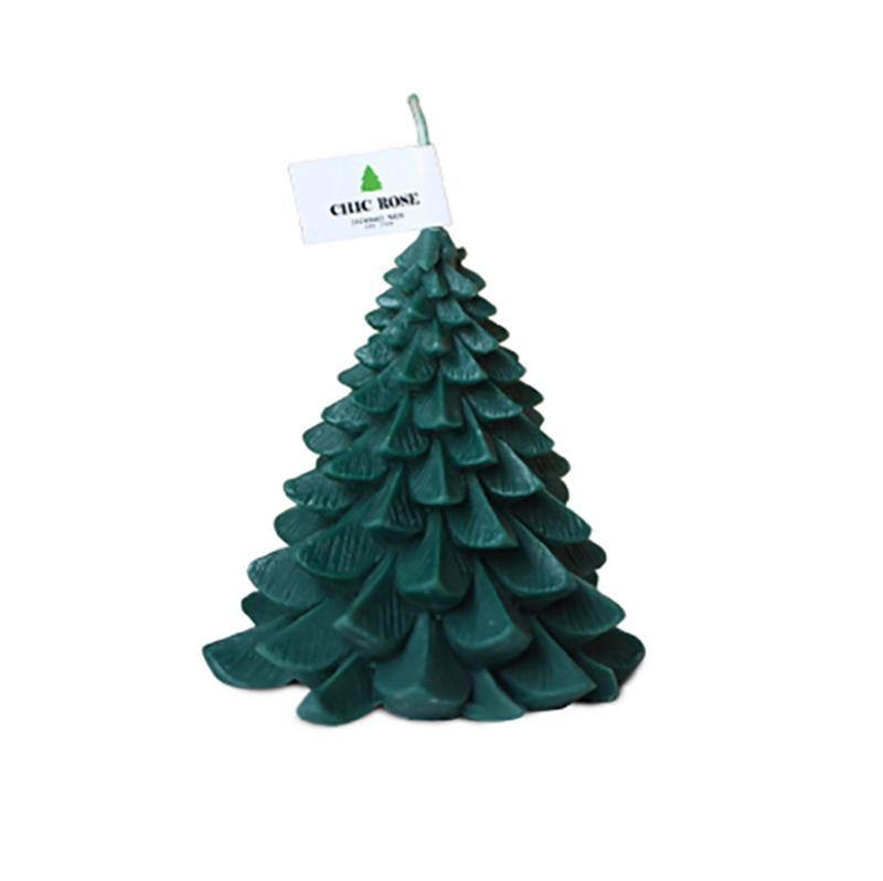 Navidad Año Nuevo aromaterapia vela nieve árbol de vacaciones decoración del hogar grande, mediano y pequeño de tres piezas rojo y verde decoración regalo