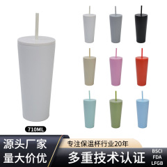 国境を越えたアマゾン新製品304ステンレス保温ストローカップ携帯シンプル大容量女子二重コップ