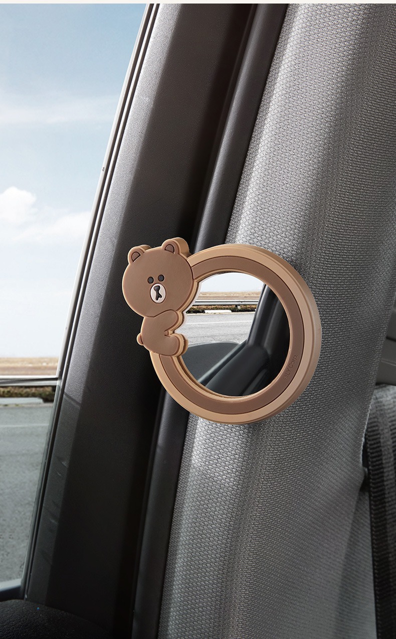 360-Degree Ultra-Clear Wide-Angle Car Rearview Mirror Small Round Mirror Reversing Blind Spot Auxiliary Mirror Reflective Mirror Cartoon Observation Mirror