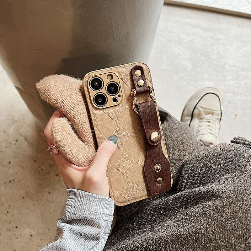 Unisex mobiele telefoonhoesje diamantknop polsbandje creatief_voghion.com