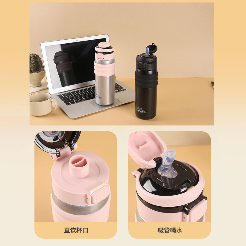 Smart rebote de temperatura doble taza de bebida 316 taza de aislamiento de vacío de acero inoxidable taza de agua deportiva de gran capacidad al aire libre