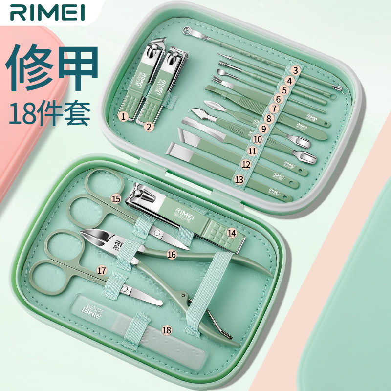 Cuchillo de garganta de uñas de pie en stock Jinda Rimei pedicur Kit de cortador de uñas tijeras caseras de piel muerta