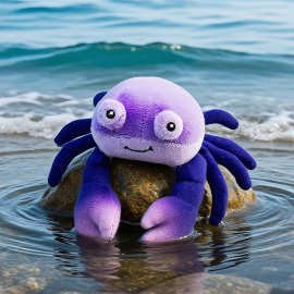 跨境新款Rare purple Princess crabs  紫色螃蟹毛绒玩偶公仔