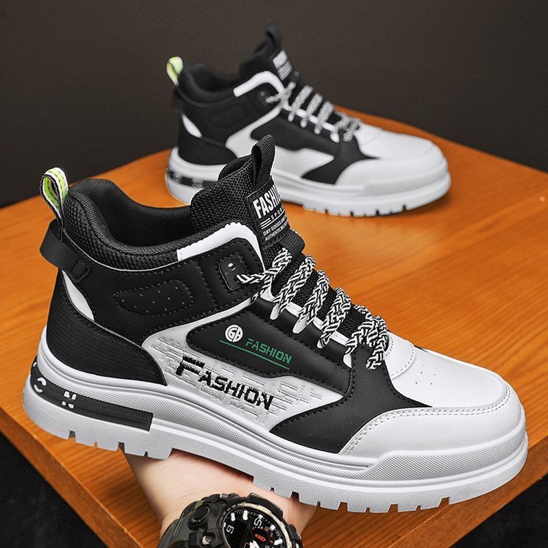 2024 men's shoes new Martin thick sole trend height increasing student anti slip versatile sports and leisure high top_voghion.com