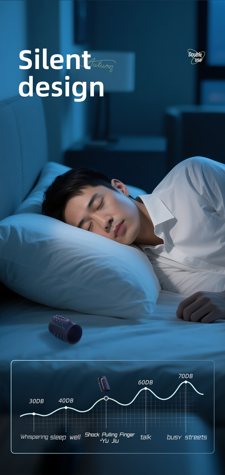 Yunman Remote-Control Vibrating Cock Ring, Silicone Penis Ring for Men — detail image 3