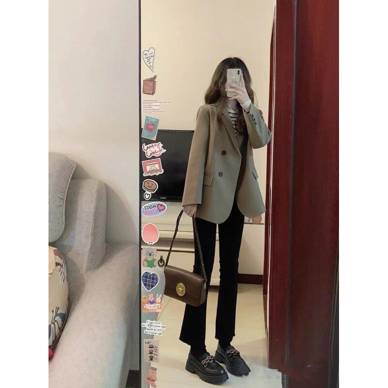 Early Autumn Women's Clothing Salt Wear Small High-end Sense Fried Street Elegant Suit Jacket Jeans Two-piece Suit