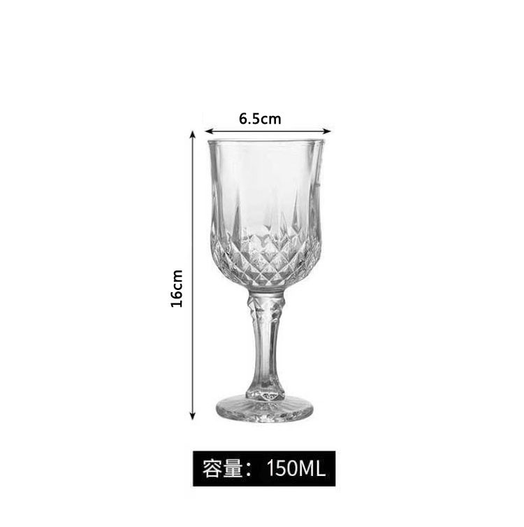 Fábrica directa de vino tinto retro pie alto creativo estilo nórdico tendencia de personalidad cristal vidrio transparente taza de champán