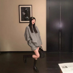2025秋冬优质毛衣短裤韩系宽松休闲百搭优雅洋气显瘦针织两件套女