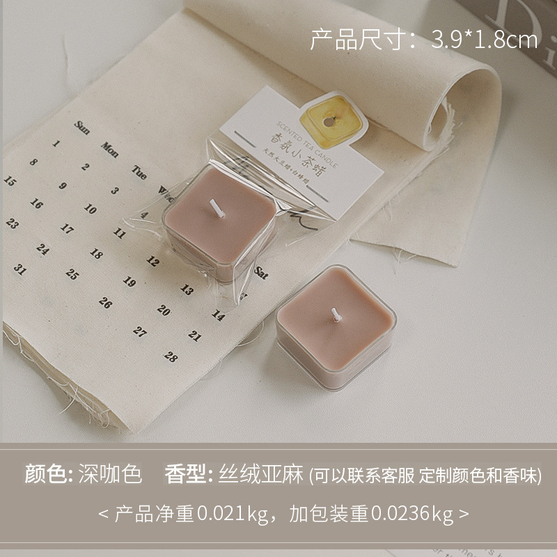 Velas cuadradas aromáticas sensación de atmósfera creativa regalo de mano cera de té de color al por mayor 4 horas de cera de estilo de perfume