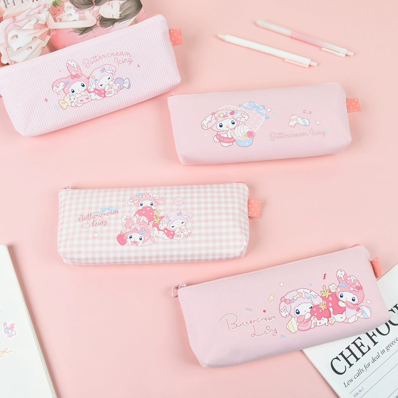 Cream strawberry, high quality cute pencil case for elementary school students