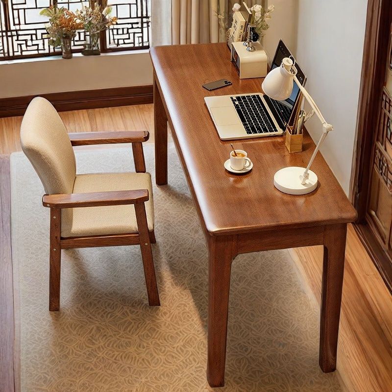 Simple Solid Wood Desk Small Apartment Study Desk with Drawer Bedroom Desk Narrow Edge Rectangular Computer Desk