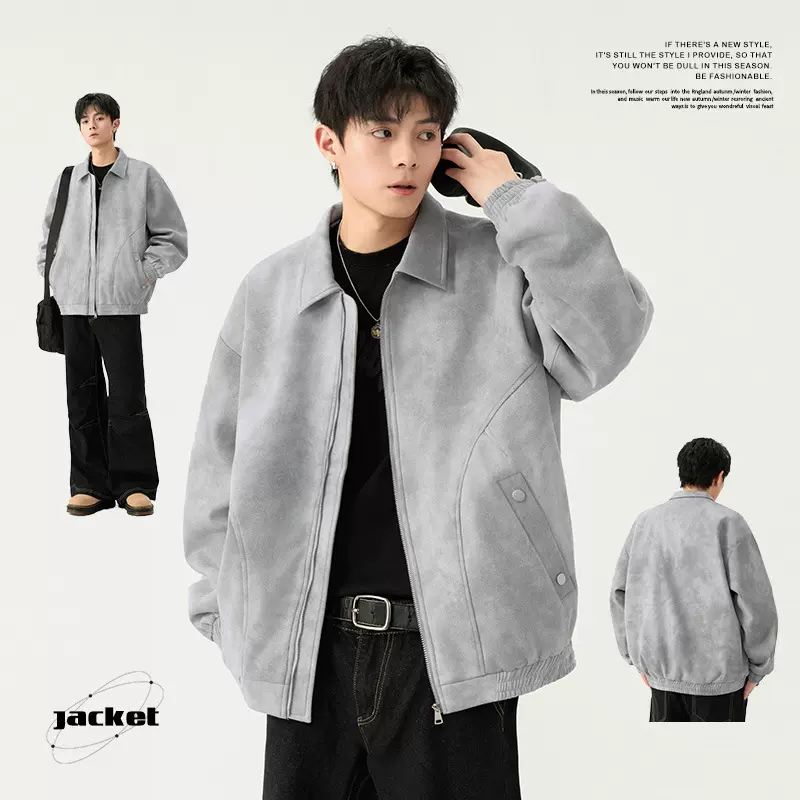 2025春季新款PU工装皮衣男翻领外套男感痞帅春秋夹克休闲百搭