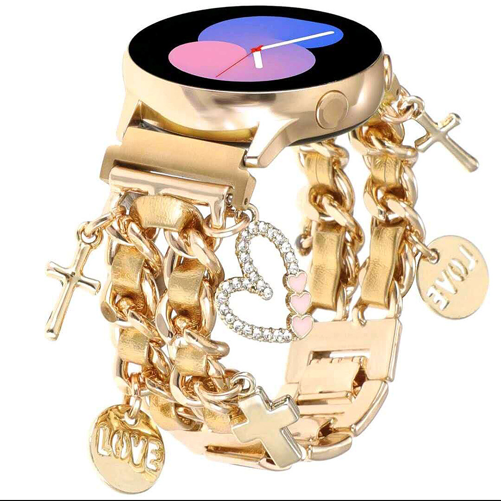 Suitable for Samsung Galaxy Watch 7/6/Width 20mm Smart Watch with Cuban Chain Strap Adjustable