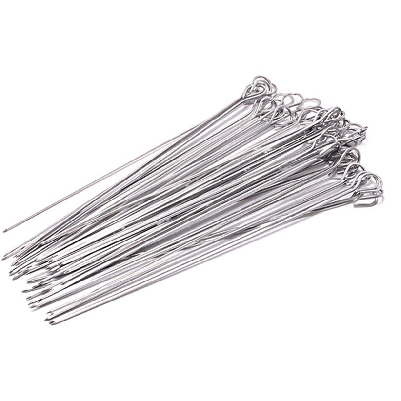 Палочки для барбекю из нержавеющей стали Оптовые Инструменты для барбекю Плоские квадратные круглые палочки Шпажки для барбекю Квадратные плоские шампуры из нержавеющей стали