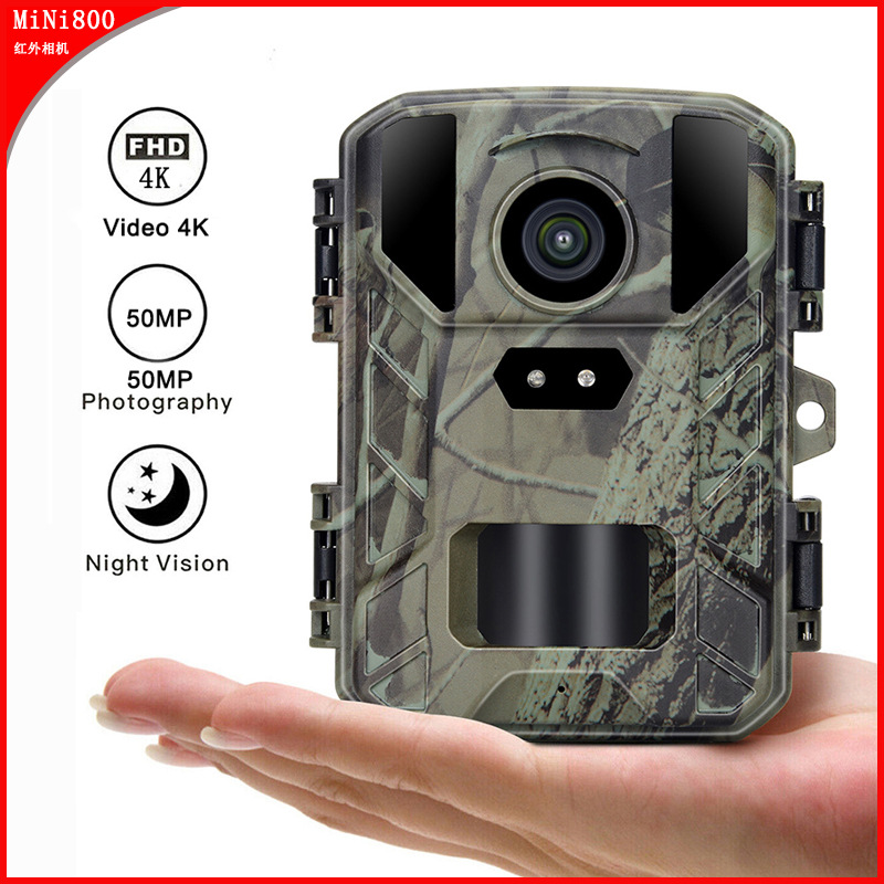 户外红外运动相机mini800  4K 50MP打猎野外追踪相机trail camera