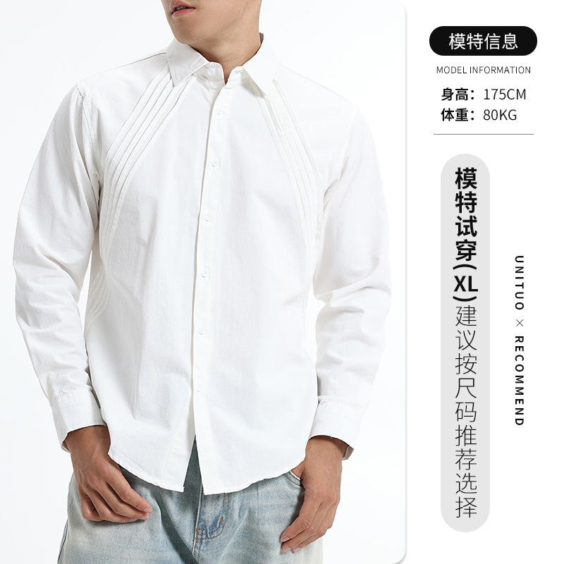 Hombres de otoño nueva camisa de solapa de manga larga hombre camisa de algodón de alta calidad casual chaqueta para hombre
