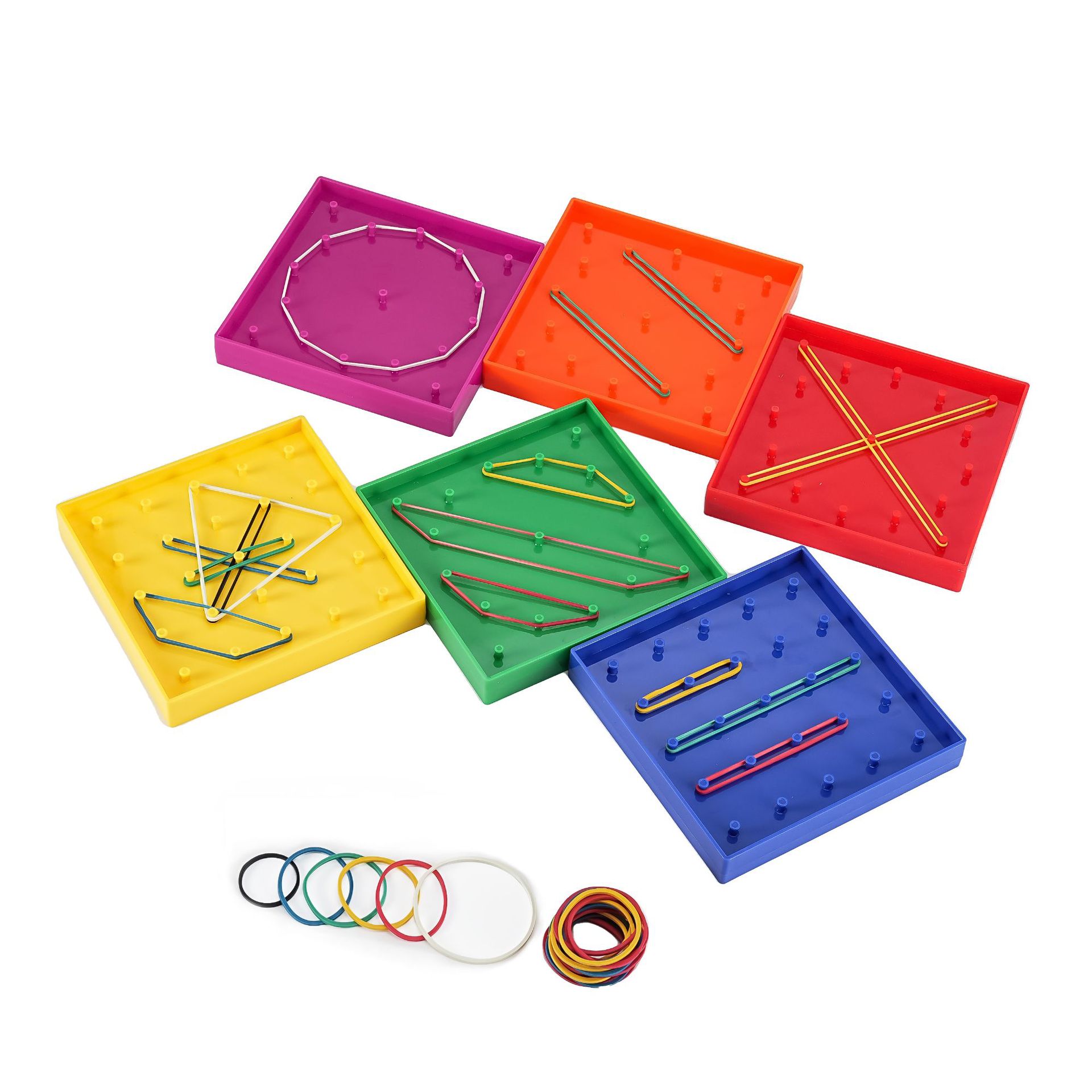 Thickened Double-Sided Plastic Peg Board Abs Mushroom Head Peg Board Student Teaching Aids Montessori Low-Grade Plane Geometry