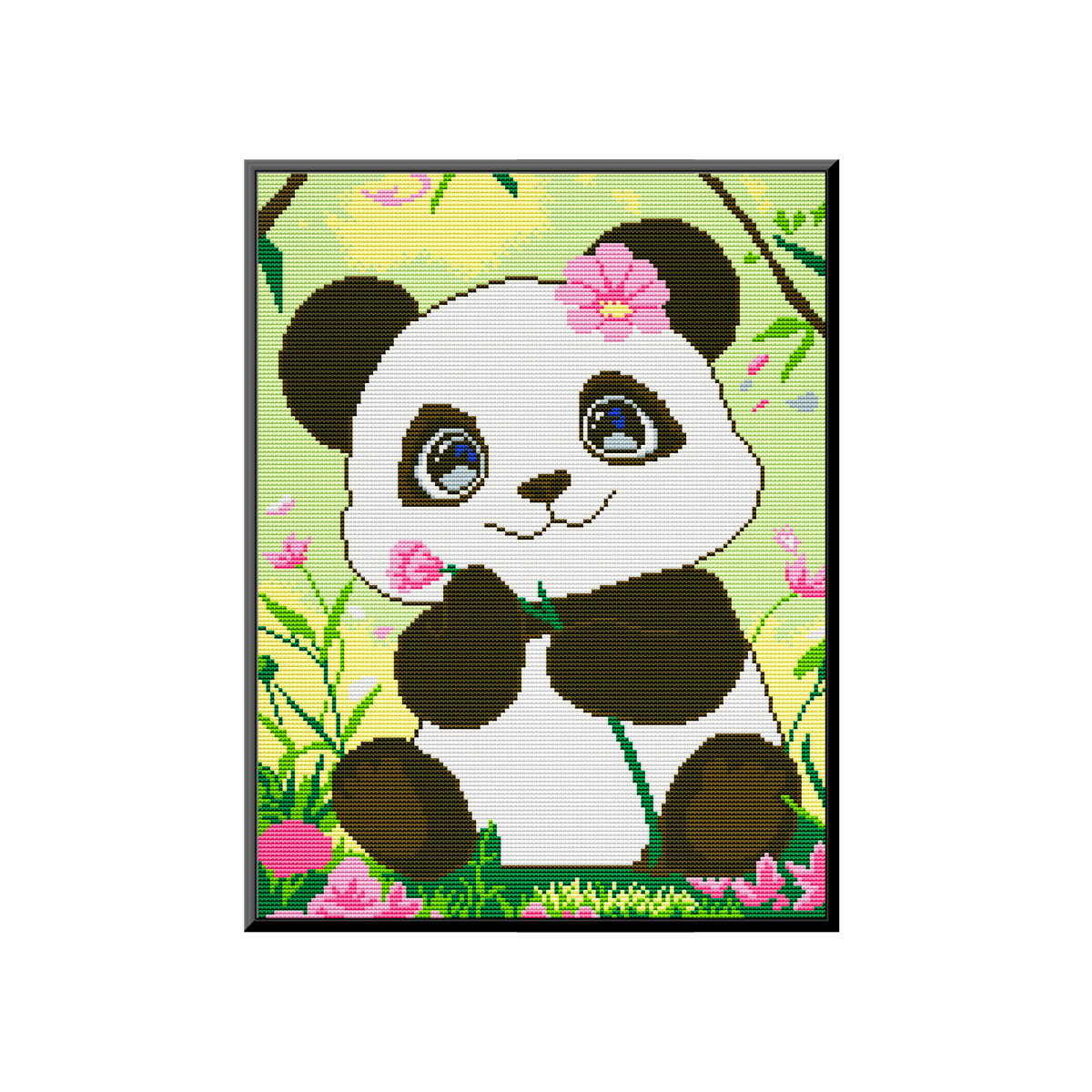 Mona Lisa dibujos animados reales para niños lindo panda pequeño nuevo estilo simple sala de estar bordado de hilo a mano image 5