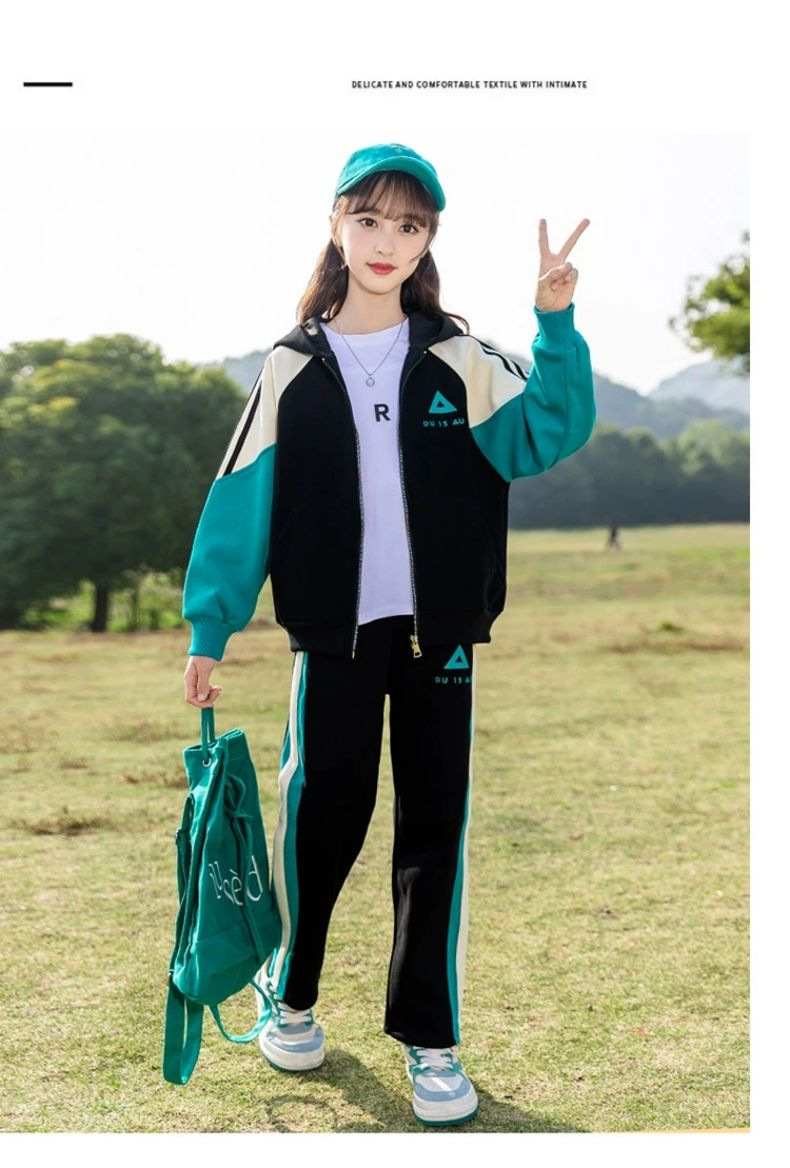 Girls' Set 2023 and Autumn New Zhongda Children's Baseball Suit Academy Style Spring Sports Fashionable Two piece_voghion.com