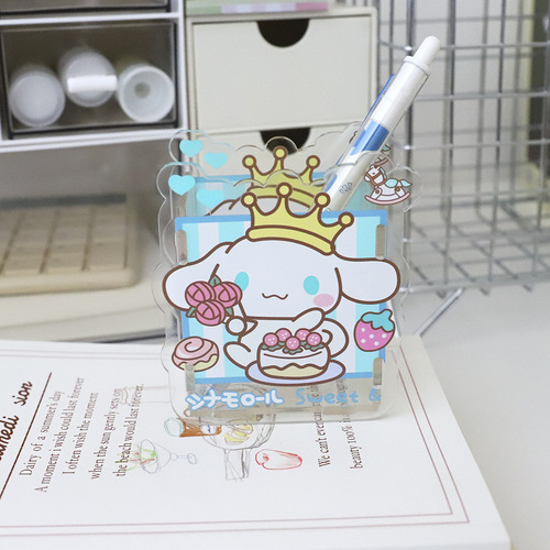 Creative student desktop storage pen holder transparent anime acrylic office decoration storage box makeup brush