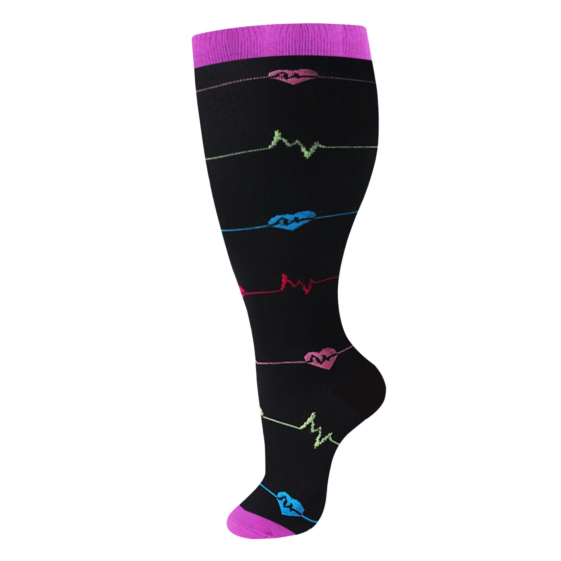 体型の大きい方のための越境加圧スポーツソックス、太った方のための膝上丈のロングソックス、強力な圧縮弾性の肥満者用スポーツソックス