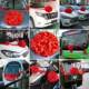Wedding red flower ball open door red flower door Red Hydrangea cut color red silk recognition satin red cloth Silk