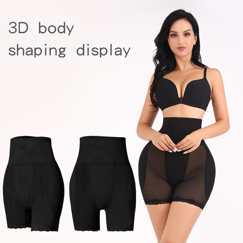 Europa y los Estados Unidos cintura alta caderas de entrepierna cintura alta caderas abdominales pantalones de voleibol de mujer ajuste de hebilla con almohadilla de traseros falsos calzoncillos